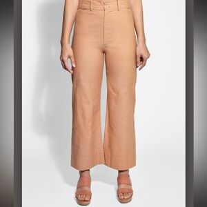 Apiece Apart Pants Women's Size 2 OnionSand Khaki High Waist Wide Leg Linen